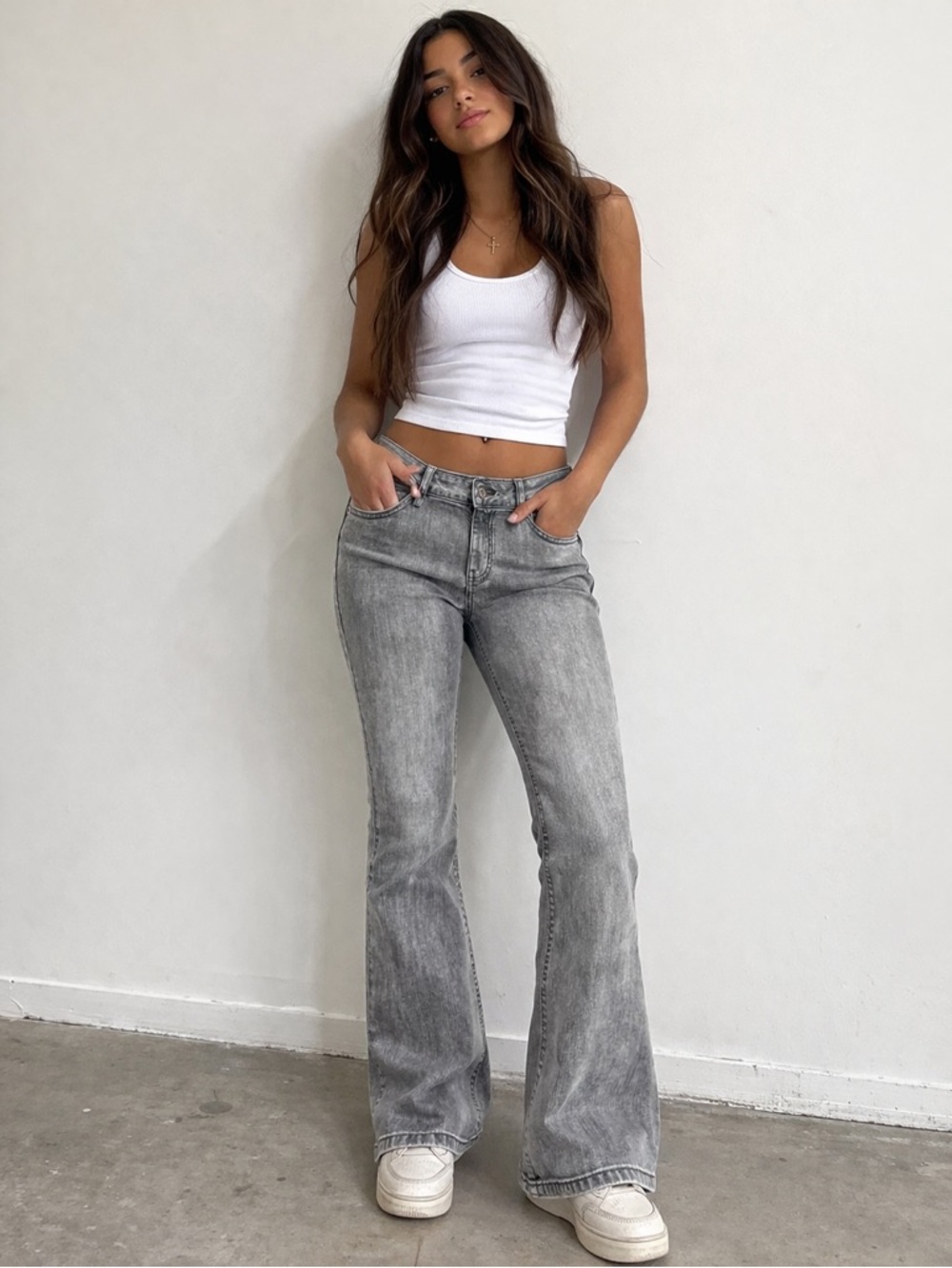 Thereabouts Girls Gray Bootcut Jeans Size 14.5 Plus Stretch Denim